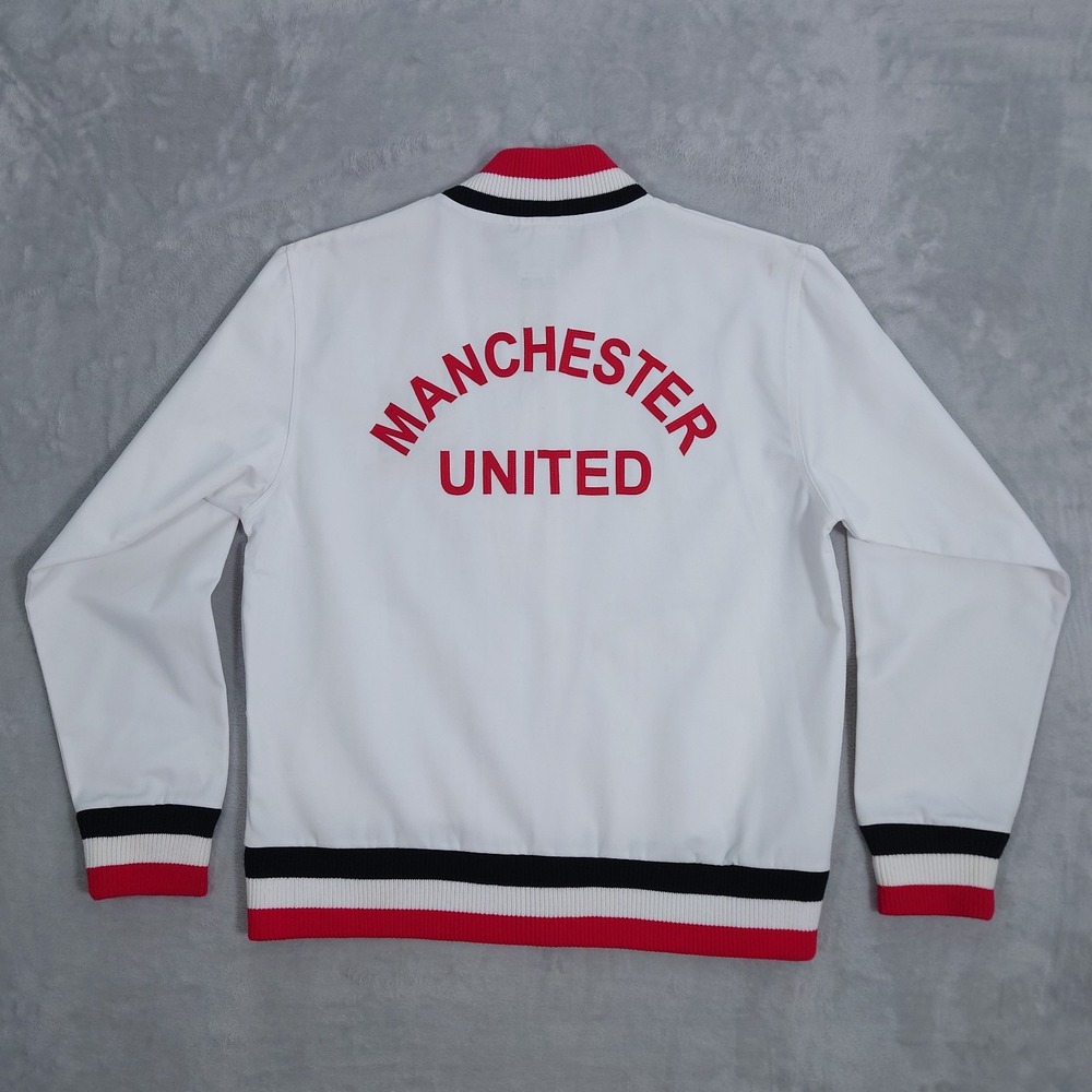 Manchester United 1967/68 Retro Jacket Mens M White Score Draw Football Soccer